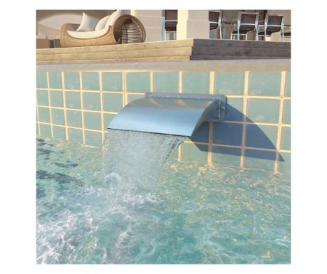 Fountain za bazen, srebrna, 30x9x26 cm, nerjavno jeklo