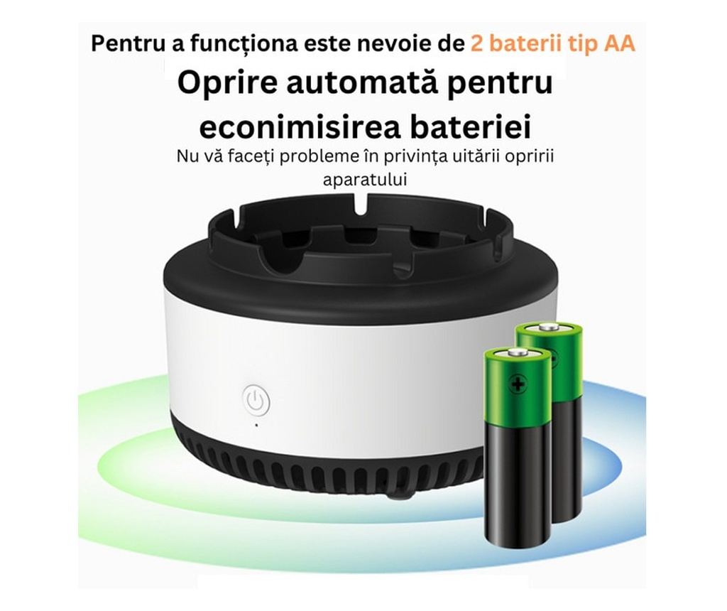 Scrumiera Electrica MRG MAS08, Cu Aspiratie, Purificator de Aer si Odorizant, Elimina Mirosul si Fumul de Tigara Eficient, Cu Ba - 4