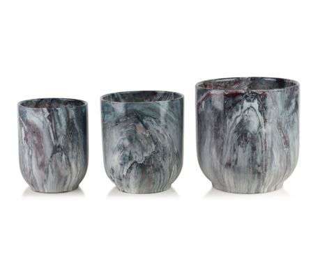 NEVA MARBLE Set 3 keramičnih loncev 29x29x30/23x23x26,5/19x19x24cm