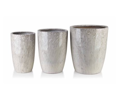 NEVA MARBLE Set 3 keramičnih loncev 37x37x45,5cm 30,5x30,5x42,5cm 24x24x40cm BIG