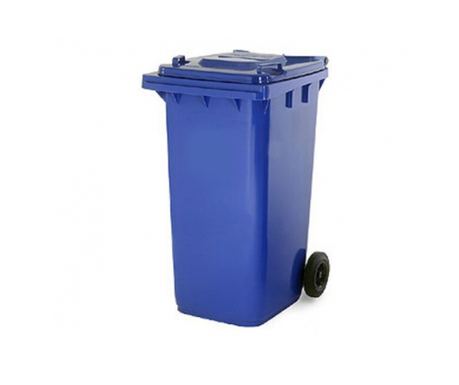 Kanta za smeće KlaussTech, s 2 kotača, kapacitet 120L, plava.
