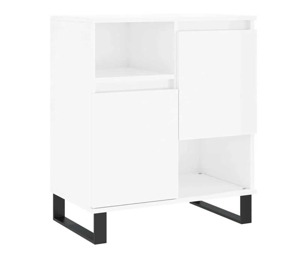 Ormarić za odlaganje, 2 komada, sjajno bijeli, konstruirano drvo - 5