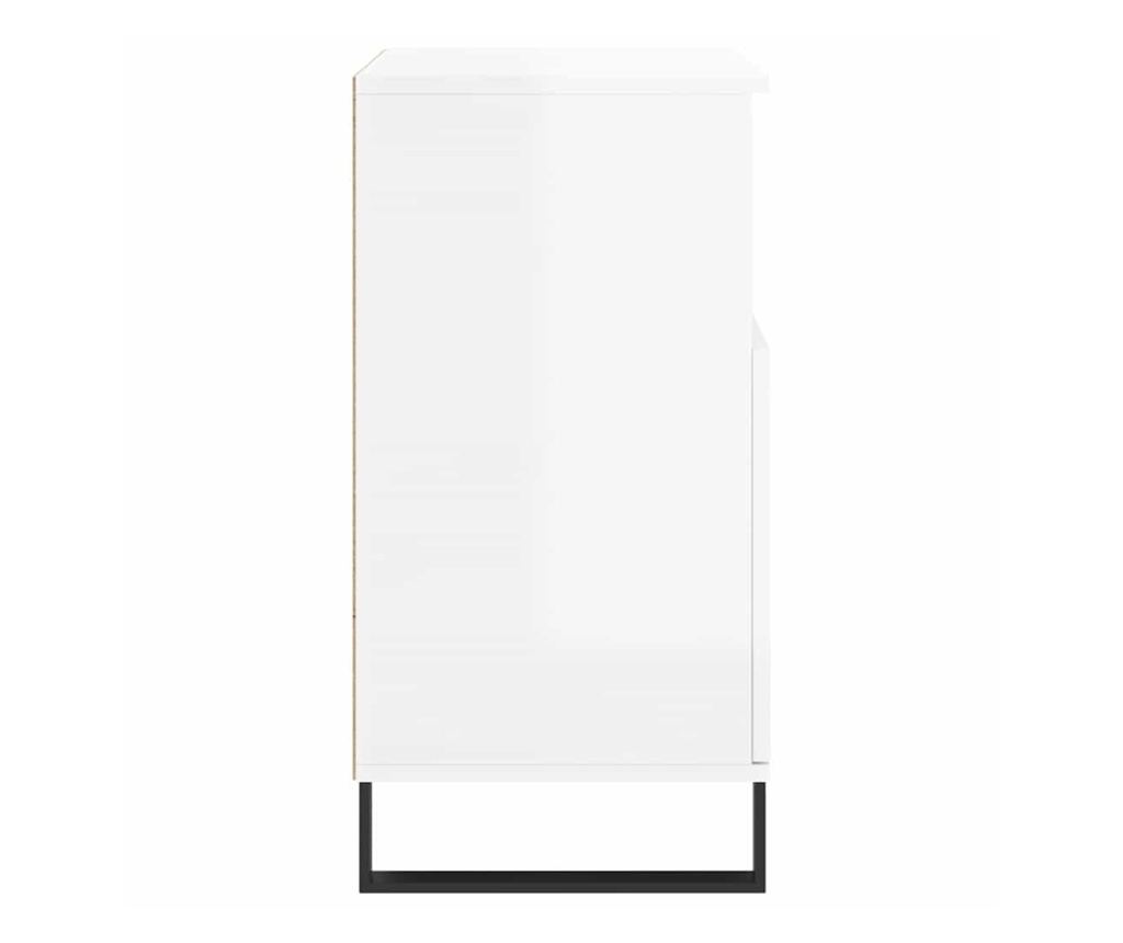 Ormarić za odlaganje, 2 komada, sjajno bijeli, konstruirano drvo - 7