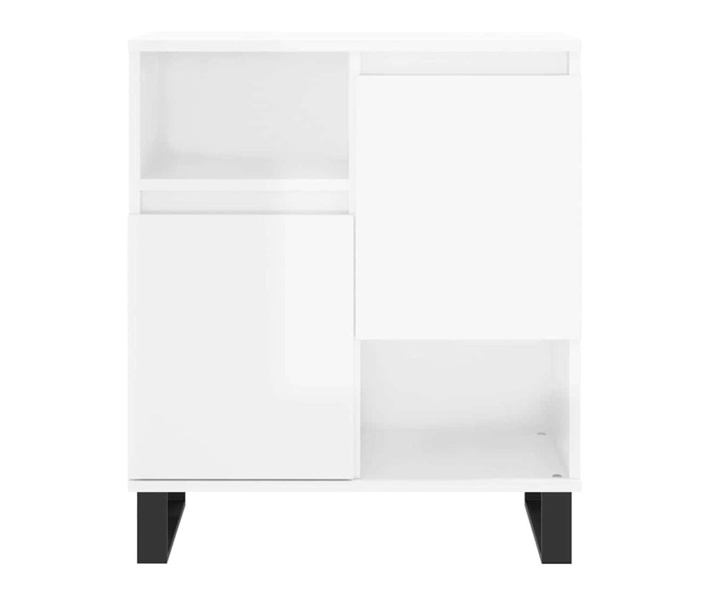 Ormarić za odlaganje, 2 komada, sjajno bijeli, konstruirano drvo - 6