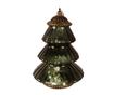 Brad karácsonyi zöld üveg és réz fém LED dekoráció 16x22 cm