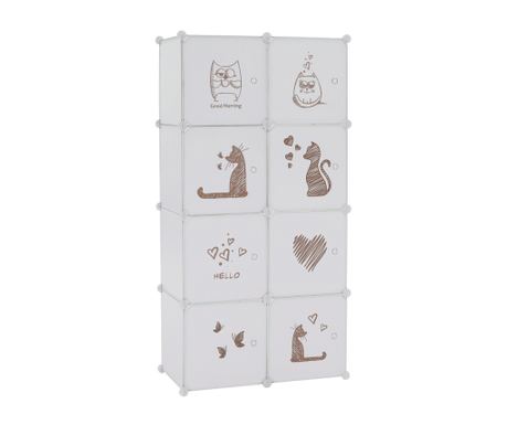 Kirby bijelo/smeđi modularni ormar za djecu 75x37x147 cm