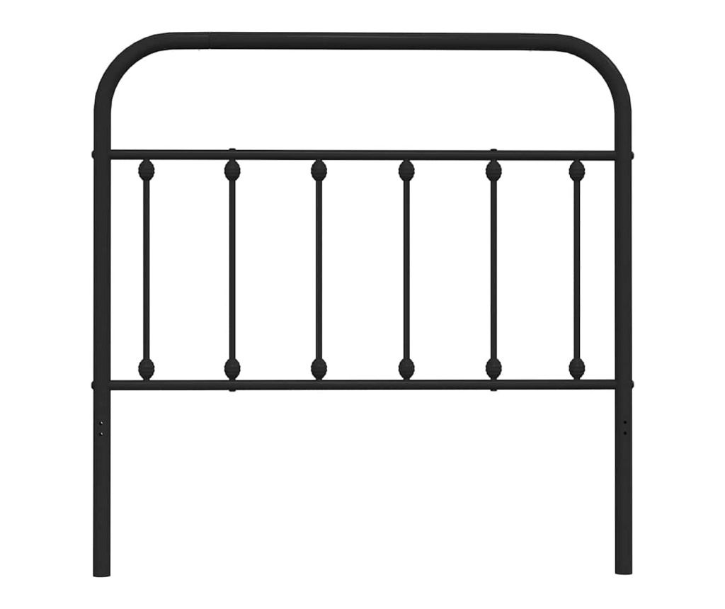 Metalni uzglavlje za krevet, crno, 100 cm - 5