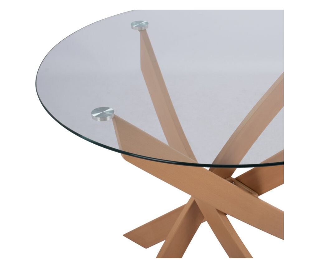 Трапезна маса, Jada, Прозрачен, Стъкло, Φ120х75см. - 3