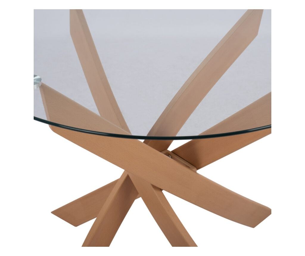 Трапезна маса, Jada, Прозрачен, Стъкло, Φ120х75см. - 4