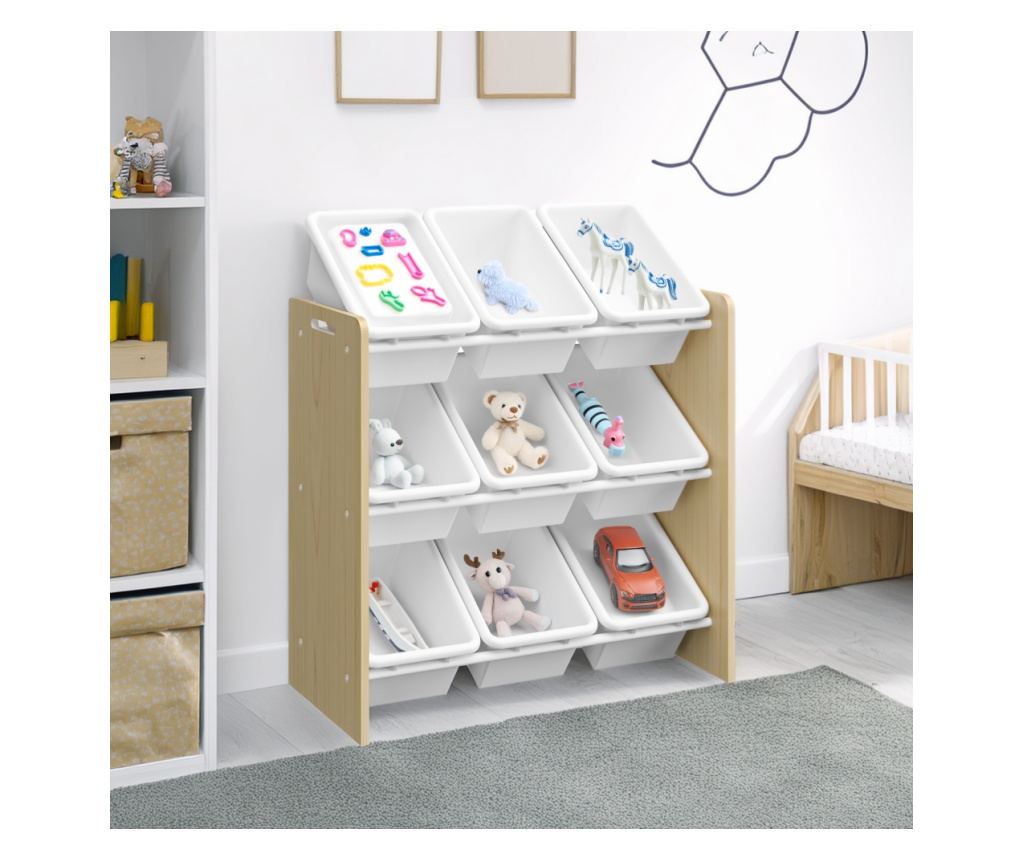 Raft rendszerező MDF Natúr Műanyag Fehér 65x26,5/31x67 cm - 3