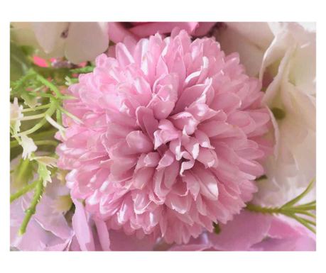 Buchet Hortensii si Trandafiri artificiali roz verzi 30 cm