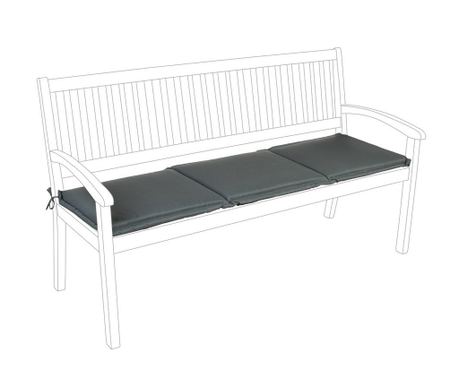 Градинска възглавница, въгленово сив полиестер тераса Poly 153x48x3h