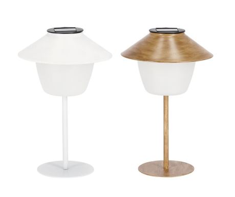 Set od 2 solarne lampe za punjenje Klara od čelika, bijelo-smeđe, Ø18x27.5h