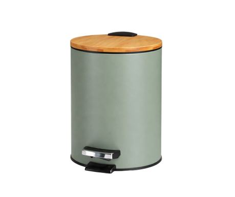 Coș de gunoi, cu pedală, capacitate 3l, culoarea verde închis, 17x24 cm
