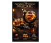 Set sticlă Whisky cu decantor Glob Pământesc 850 ml și 2 pahare, stil elegant thumbnail 1