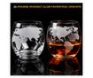 Set sticlă Whisky cu decantor Glob Pământesc 850 ml și 2 pahare, stil elegant thumbnail 2
