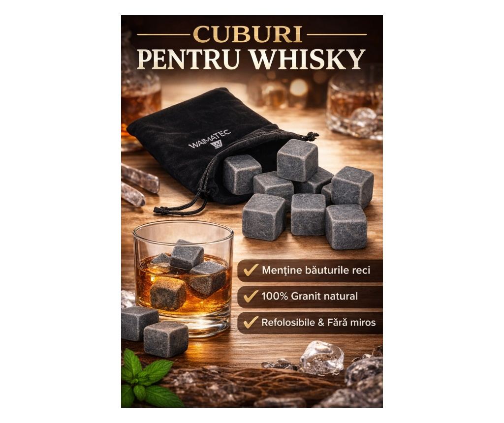 Set sticlă Whisky cu decantor Glob Pământesc 850 ml și 2 pahare, stil elegant - 8
