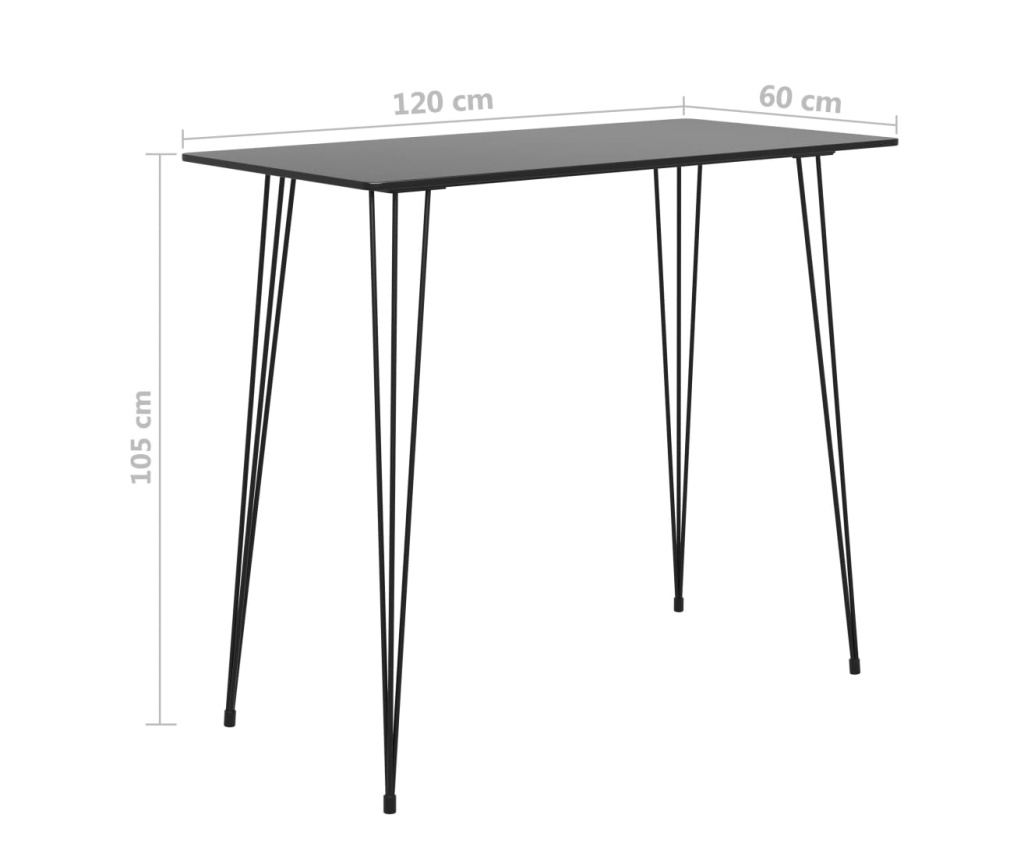 Bar Furniture Set, 5 Pieces, Black - 12