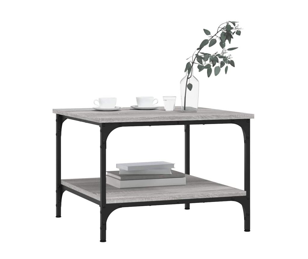 Klub stol, sonoma siva, 55x55x40 cm, konstruirano drvo - 3