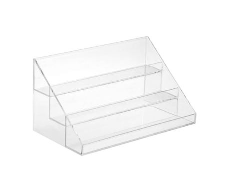 Прозрачна акрилна 3-степенна поставка за козметика 22x11,5x11 см