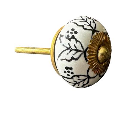 Ročaj za pohištvo v vintage stilu, ročno poslikan iz porcelana