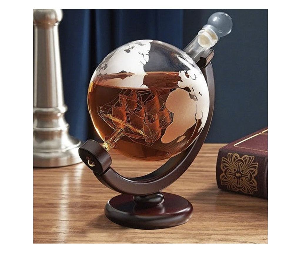 Set pahare si decantor pentru Whisky Malatec, 2 pahare 250 ml, decantor 850 ml, sticla transparenta, stil modern - 4
