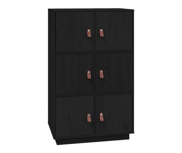 Visok omar, črn, 67x40x108,5 cm, masivno borovo leso