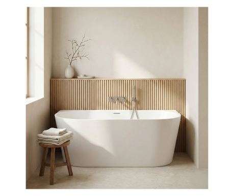 Rea μπανιέρα τοίχου Capri Slim 150 Λευκό 150X74,5X58CM