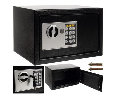 Malatec 22627 Μεταλλικό χρηματοκιβώτιο, 10L, Ηλεκτρονική Κλειδαριά, Μαύρο