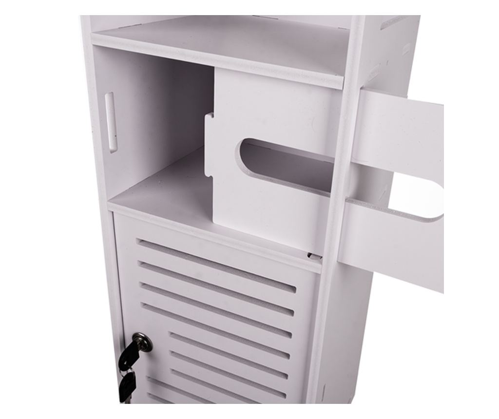 Ruhhy Dulap de baie cu suport pentru hârtie igienică, Design compact, 80x20x20cm - 3