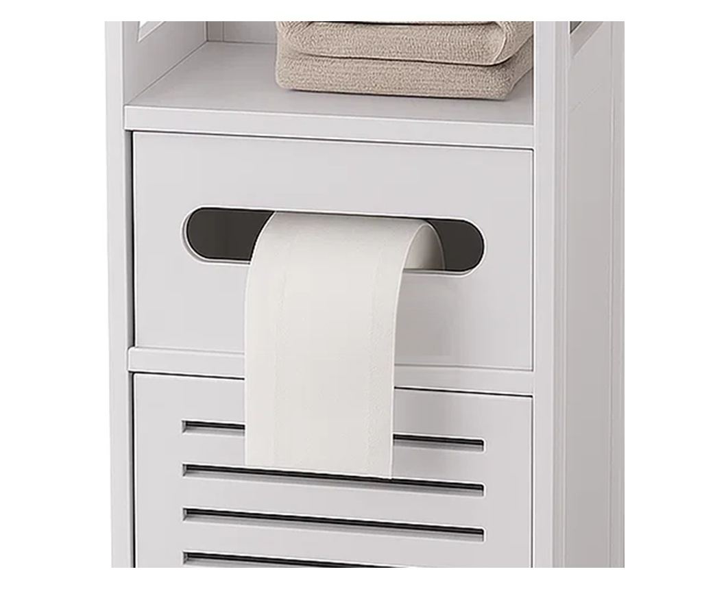 Ruhhy Dulap de baie cu suport pentru hârtie igienică, Design compact, 80x20x20cm - 6