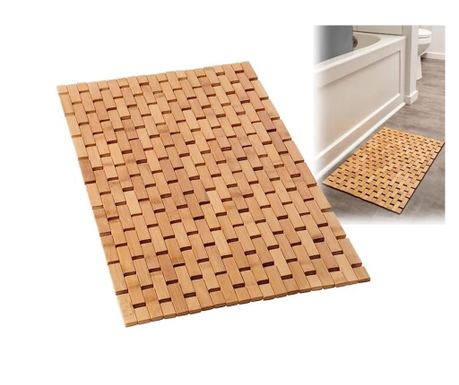 Πατάκι Μπάνιου και Σάουνας από Μπαμπού 80x50cm, Πολυλειτουργικό