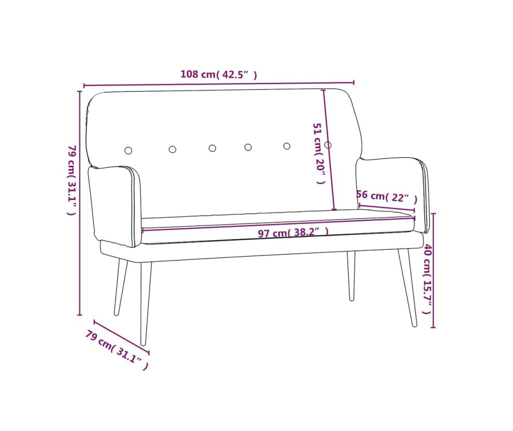 Пейка, кафява, 108x79x79 см, кадифе - 8