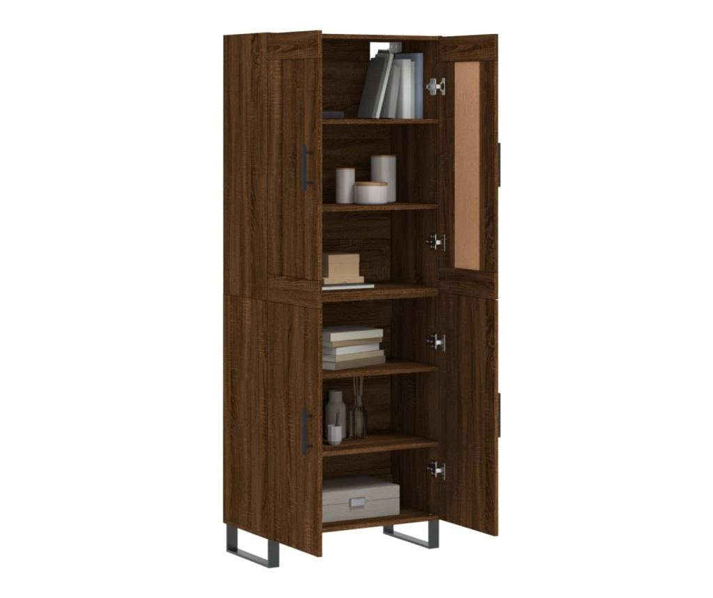 Visoki ormar, smeđa hrastovina, 69,5x34x180 cm, konstruirano drvo - 3