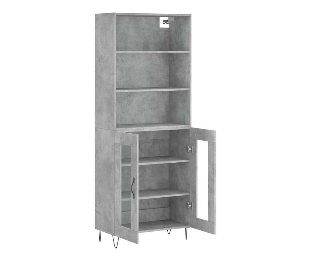 Visoki ormar, betonsko siva, 69,5x34x180 cm, kompozitno drvo - 4