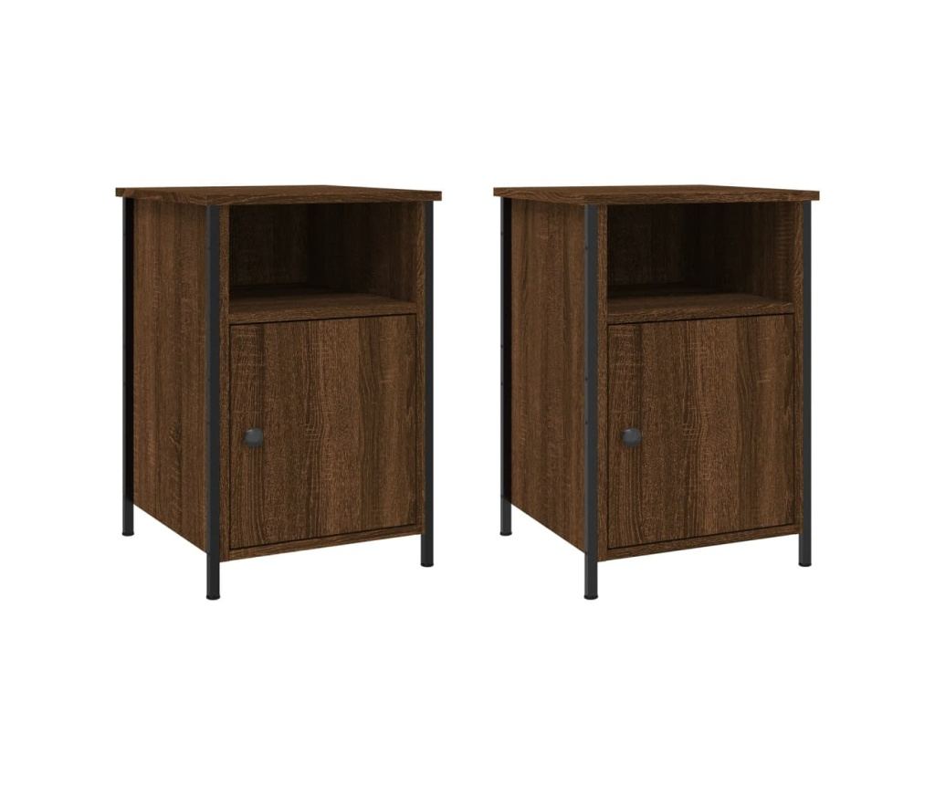Noćni ormarići, 2 kom, smeđi hrast, 40x42x60 cm, Konstruirano drvo - 5