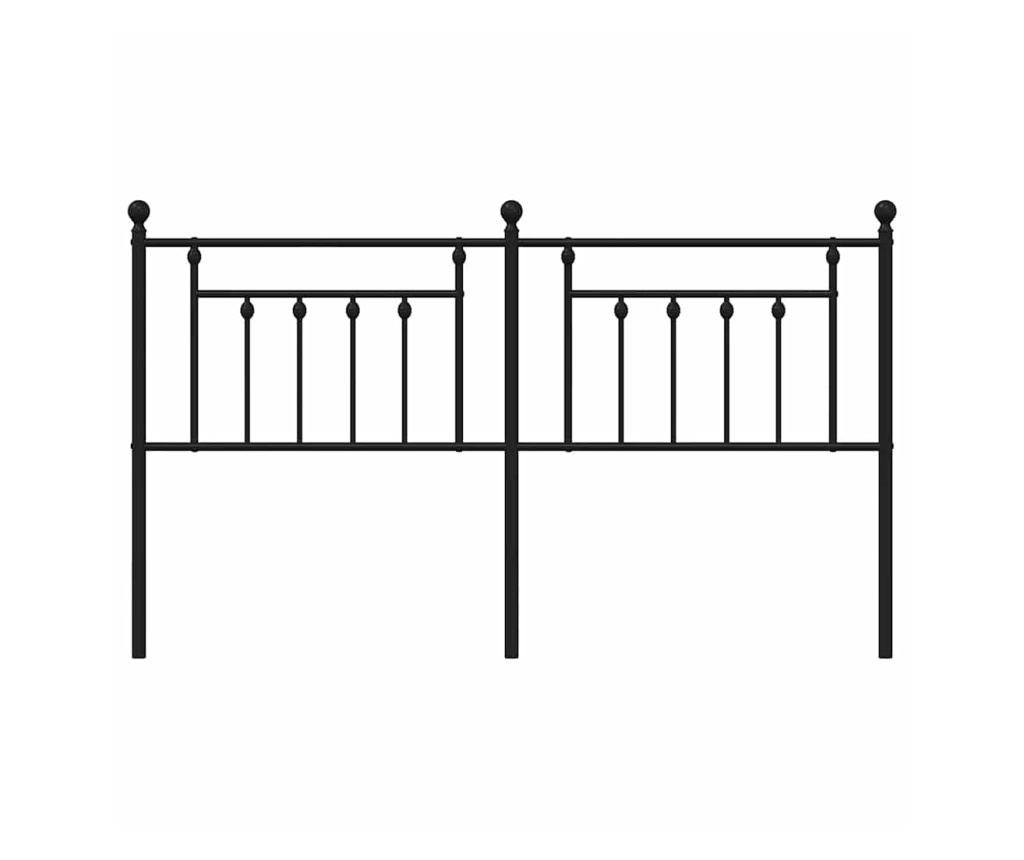 Okvir za krevet od metala, crni, 180 cm - 4
