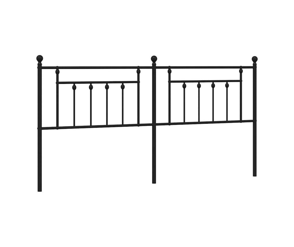 Okvir za krevet s uzglavljem, crni, 200 cm - 2