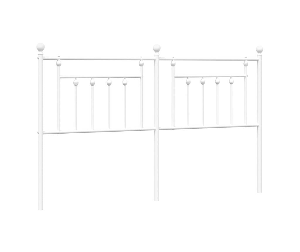 Metalni uzglavlje za krevet, bijelo, 180 cm - 2