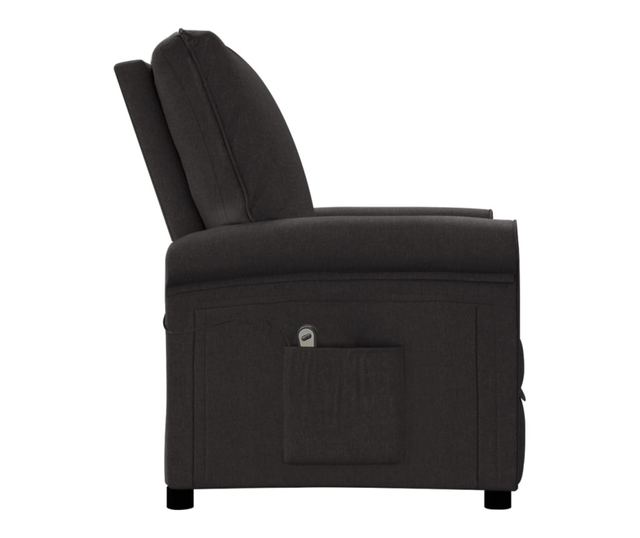 Električni naslanjač, črn, blago