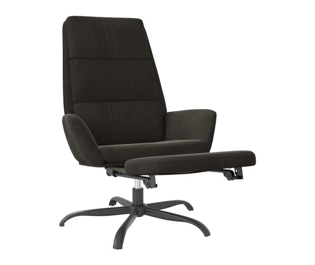 Naslanjač z oporo za noge, črn, žameten