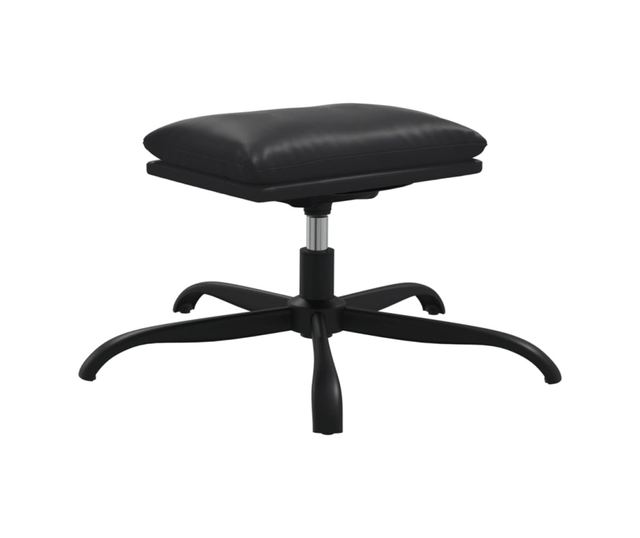 Naslanjač z oporo za noge, črn, umetno usnje