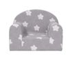 Otroški kavč, svetlo siv z zvezdami, mehak pliš