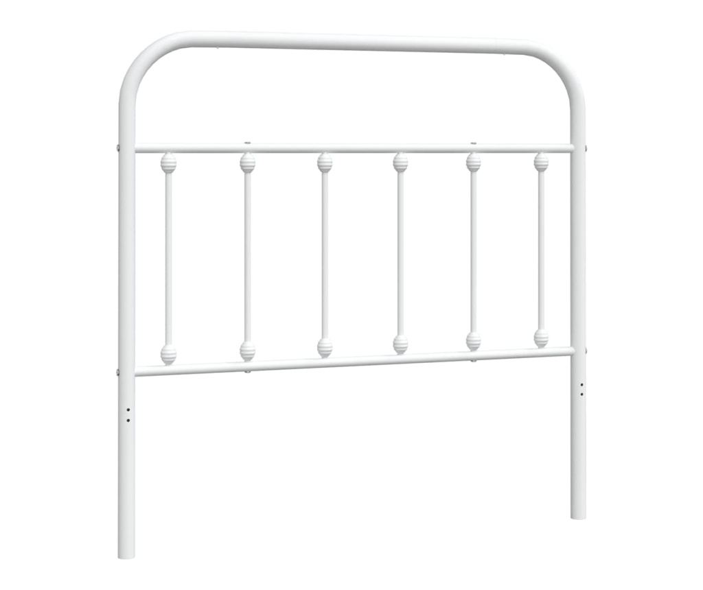 Metalni uzglavlje, bijelo, 100 cm - 2
