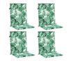 Jastuci za stolice niskog naslona, 4 kom, uzorak lišća, tekstil thumbnail 3