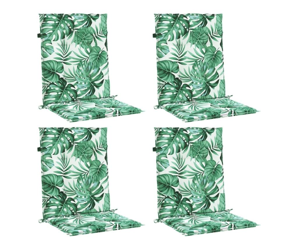 Jastuci za stolice niskog naslona, 4 kom, uzorak lišća, tekstil - 3