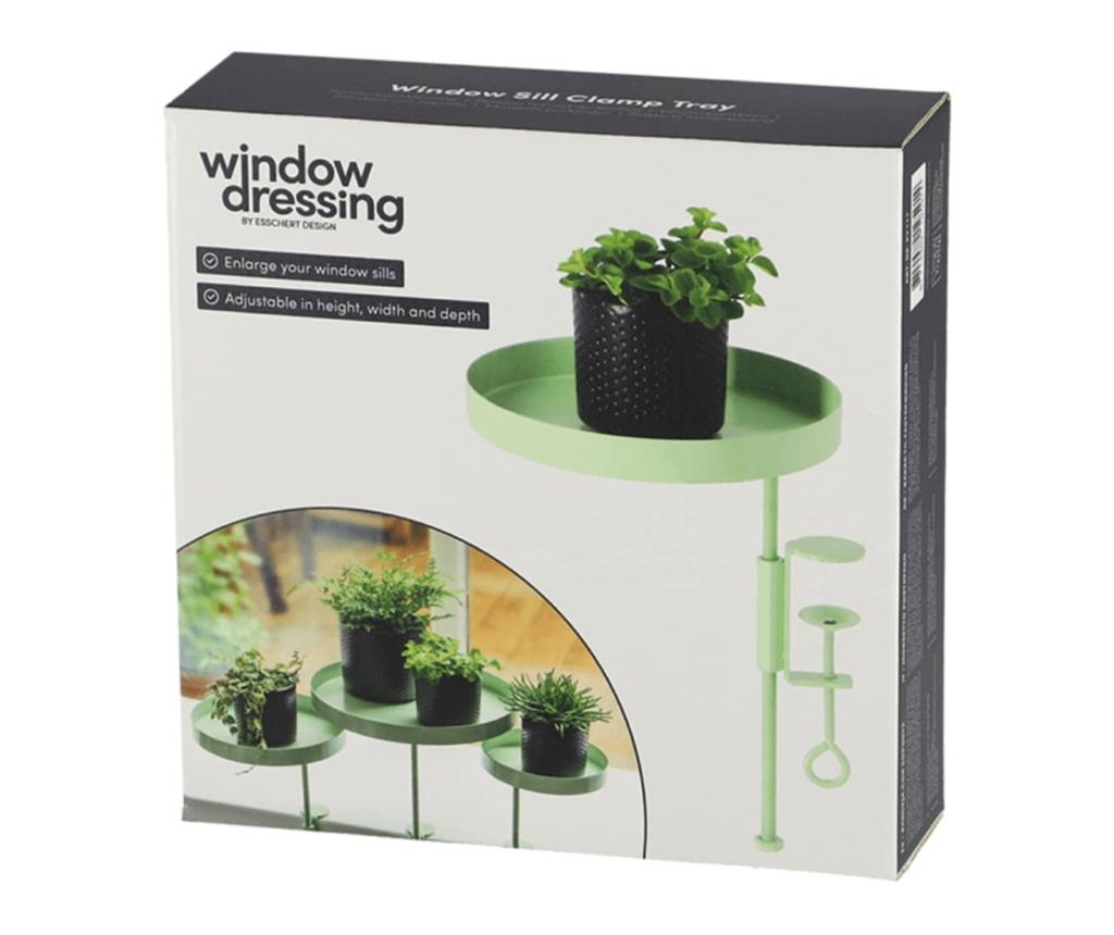 Esschert Design Növénytartó csipesssel, Kerek Zöld, M - 6