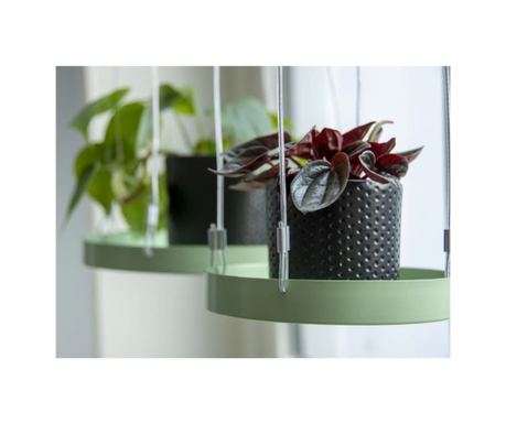 Esschert Design Tavă pentru plante suspendată, verde, rotund, S