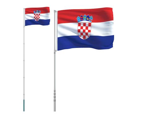 Hrvatska zastava i jarbol 5,5 m aluminijski