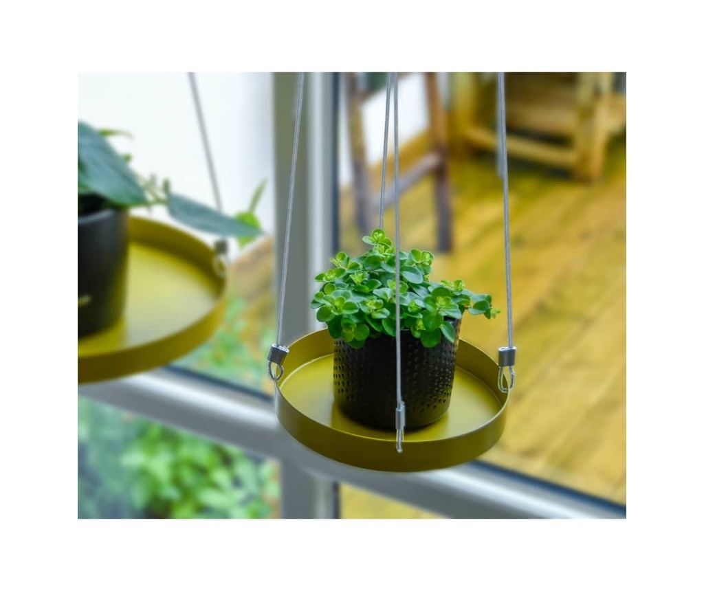 Esschert Design Akasztós Növényltál, Arany, Kerek, S - 4